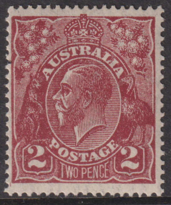 AUSTRALIA  KGV  - 1927 SM Wmk 2d BROWN (P14)  SG 89 MNH Cv $300 [E6120]