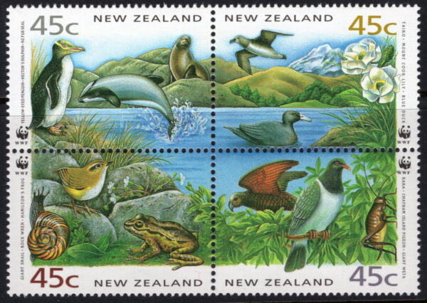 NEW ZEALAND - 1993 'ENDANGERED SPECIES CONSERVATION' Block of 4 MNH [E6306]