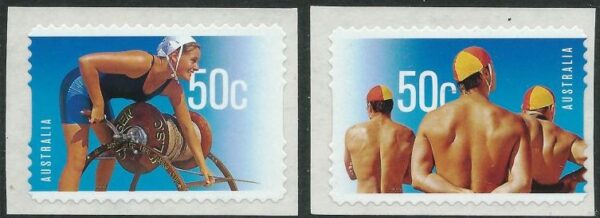 AUSTRALIA - 2007 'YEAR OF THE SURF LIFESAVER' Self Adhesive pair MINT [E6363]