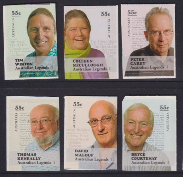 AUSTRALIA - 2010 'LEGENDS OF THE WRITTEN WORD' Self Adhesive Set of 6 Mint [E6193]