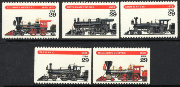 USA - 1994 'LOCOMOTIVES' Set of 5 MNH [E6298]