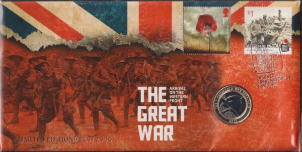 AUSTRALIA - 2016 'THE GREAT WAR - Arrival on the Western Front' £2 Coin Joint Issue UK Royal Mint [E6654]