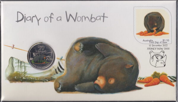 AUSTRALIA - 2022 'DIARY OF A WOMBAT' PNC 20c Coin [E6734]