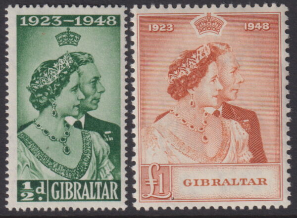 Gibraltar - 1948 Silver Wedding Set SG 134/5 MNH Cv £ 60 [E6393]