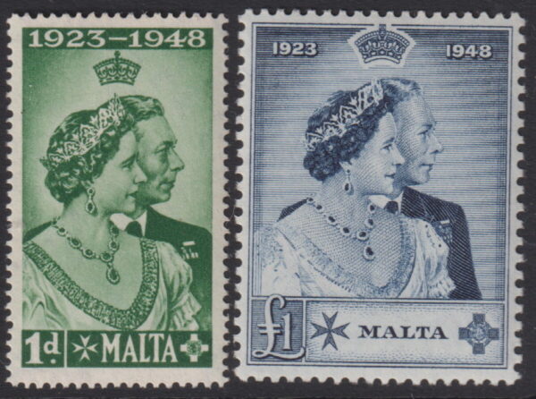 Malta - 1948 Silver Wedding Set SG 249/50 MNH Cv £ 38 [E6413]