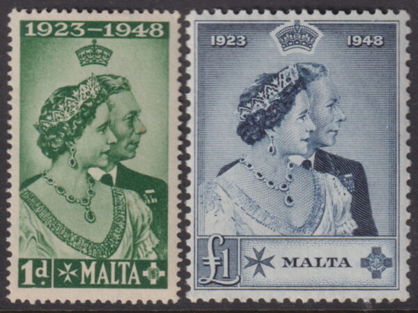 Malta - 1948 Silver Wedding Set SG 249/50 MLH Cv £ 38 [E6451]