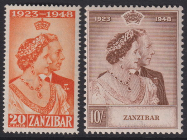 Zanzibar - 1948 Silver Wedding Set SG 333/334 MLH Cv £ 25 [E6466]