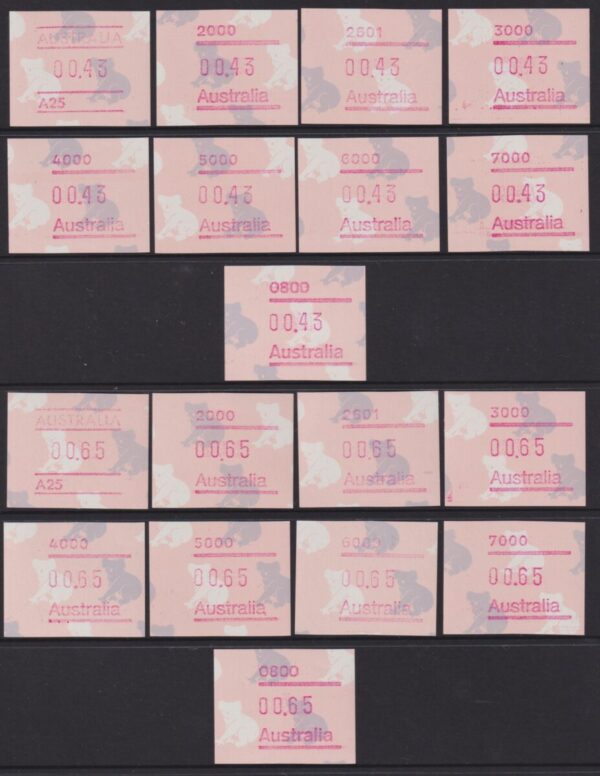 AUSTRALIA FRAMAS - 1990 $1.20 KOALA set x 21  BW 1494 MNH Cv $81 [E6492]