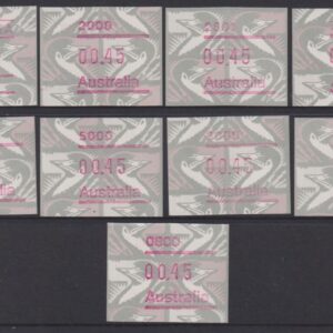 AUSTRALIA FRAMAS - 1992 45c EMU Postcode set x 7  BW 1576 MNH Cv $8 [E6493]