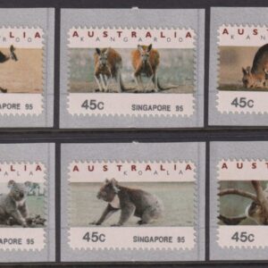 AUSTRALIA CPS 1995 45c Kangas + Koalas SINGAPORE 95 BW 1805A/F MNH Cv $8 [E6683]