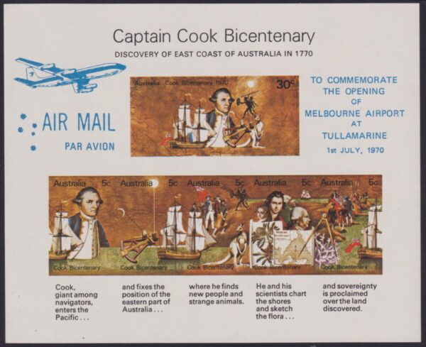 AUSTRALIA - 1970 Cook MS Tullamarine Opening  SG MS465 MNH [E6688]