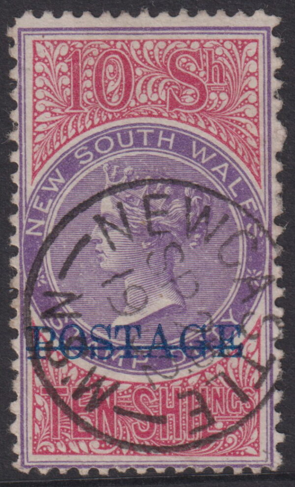 NEW SOUTH WALES 1904 10/- VIOLET + CLARET 'Postage'  SG 278 VFU Cv £95 [E6715]
