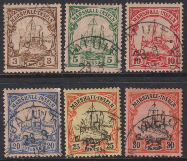 German Marshall Islands - 1901 Set to 30 Pf Yachts  G11/16 VFU Cv £80 [E6822]