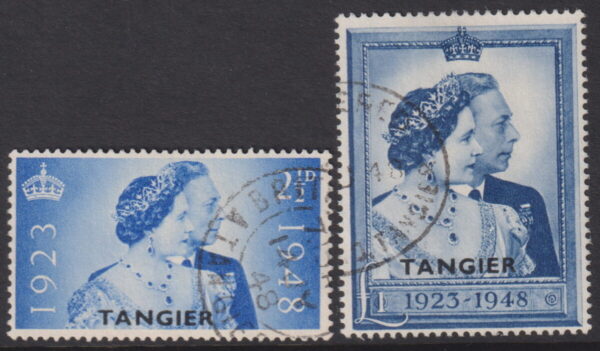 TANGIER - 1948 Set to £1 Silver Wedding  SG 255/56 VFU Cv £25 [E6895]