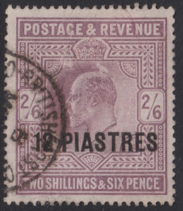 BRITISH PO TURKEY - 1903 KEVII 12p on 2/6d PURPLE  SG 22  FU Cv £40 [E6896]