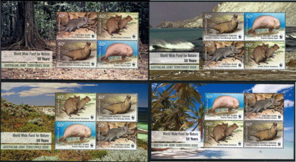 CHRISTMAS ISLAND - 2011 'WWF FOR NATURE' Set of 4 Joint Issue Miniature Sheets MNH [E6791]