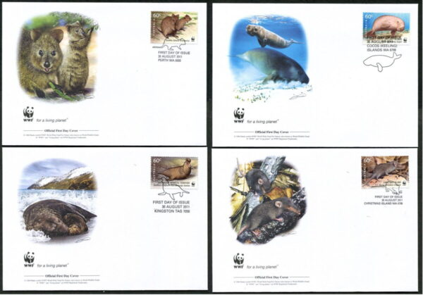 AUSTRALIA - 2011 'WWF FOR 'NATURE' Set of 4 First Day Covers [E7451]