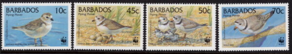 BARBADOS - 1999 WWF 'PIPED PLOVER' Set of 4 MNH [E7734]