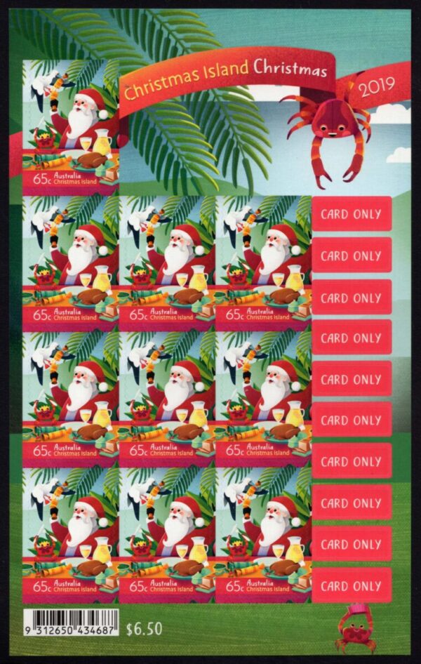 CHRISTMAS ISLAND - 2019 'CHRISTMAS' Self Adhesive Sheetlet MNH [E7763]