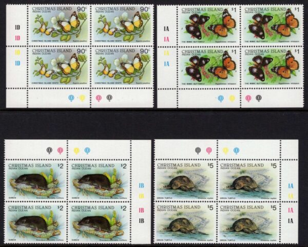 CHRISTMAS ISLAND - 1987 'WILDLIFE' Set of 16 Blocks of 4 not 41c MNH [E7034]