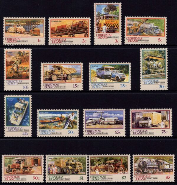 CHRISTMAS ISLAND - 1990 'TRANSPORT' Set of 16 MNH [E6972]