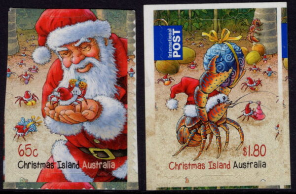 CHRISTMAS ISLAND - 2014 'CHRISTMAS' Self Adhesive Pair MINT [E6977]