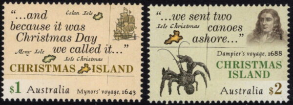 CHRISTMAS ISLAND - 2017 'EARLY VOYAGES' Pair MNH [E6990]