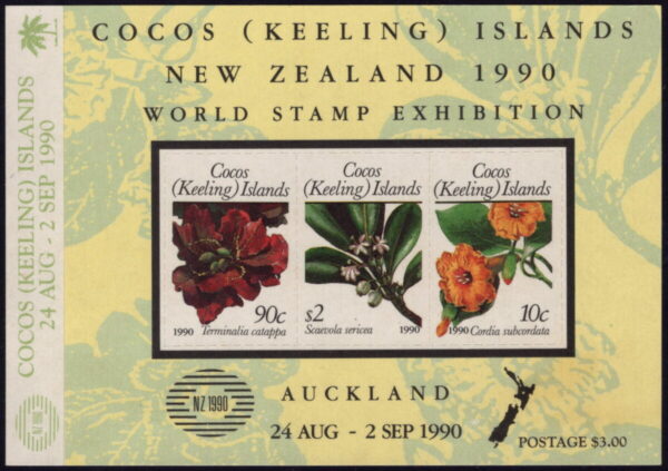 COCOS (KEELING) ISLANDS - 1990 'NZ 1990 STAMP EXHIBITION' Self Adhesive Miniature Sheet MINT [E7431]