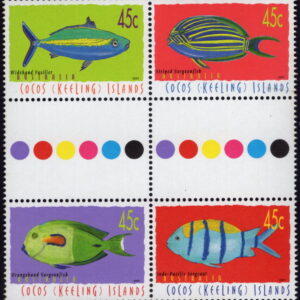 COCOS (KEELING) ISLANDS - 1995 'MARINE LIFE' Gutter Block MNH [E7417]