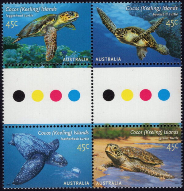 COCOS (KEELING) ISLANDS - 2002 'TURTLES' Gutter Block MNH [E7416]