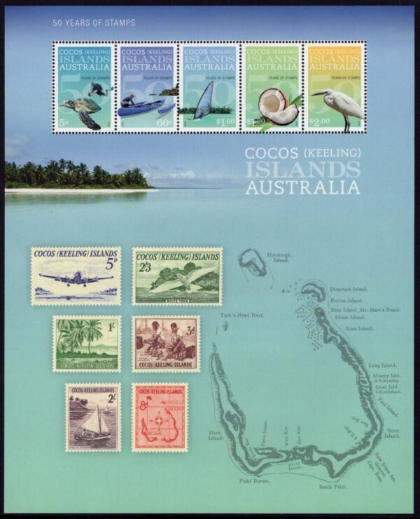 COCOS (KEELING) ISLANDS - 2013 '50th ANNIVERSARY OF 1st COCOS ISLAND' Sheetlet MNH [E7423]