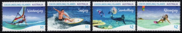 COCOS (KEELING) ISLANDS - 2019 'WATER SPORTS OF COCOS' Set of 4 MNH [E7415]