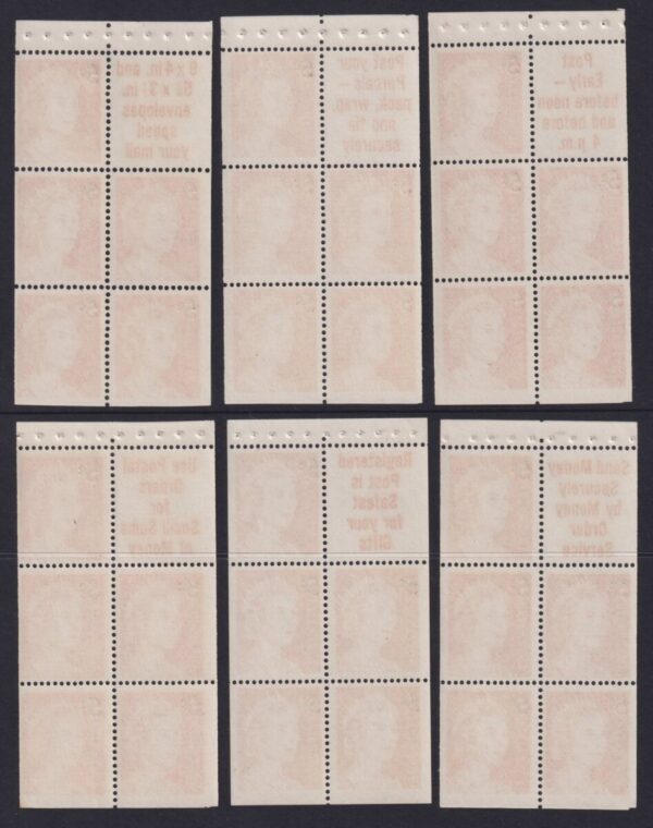 AUSTRALIA - 1967 5c / 4c QEII RED Booklet Panes x6 SG 414a MNH Cv £72 [E7084]