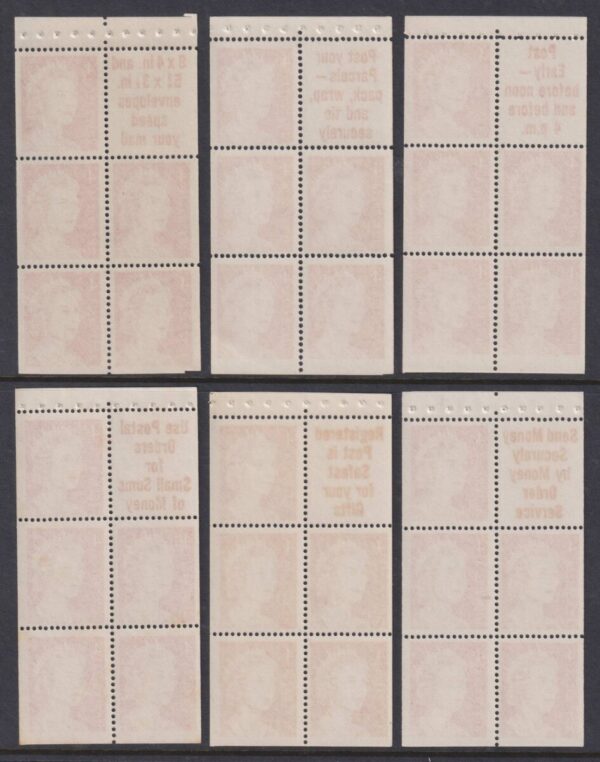 AUSTRALIA - 1966 QEII 4c RED Booklet Panes x6 SG 385a MNH Cv £80 [E7086]