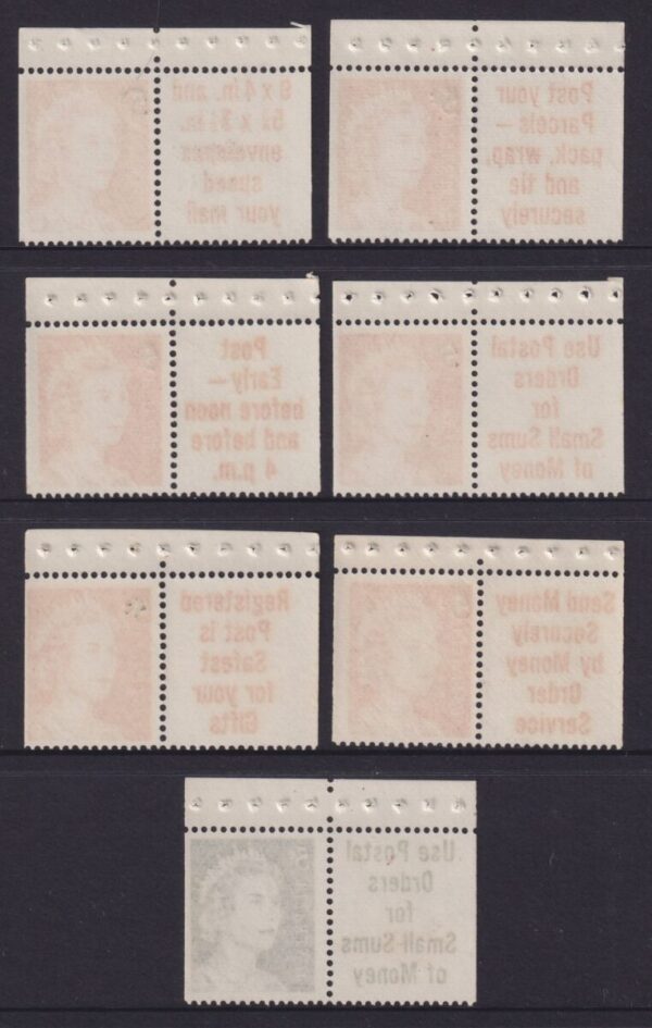 AUSTRALIA - 1967 5c / 4c RED Booklet Tabs x6 SG 414 / 386c MNH Cv £5 [E7092]