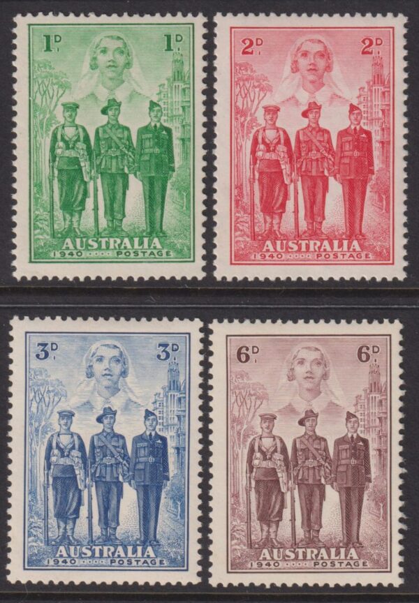 AUSTRALIA  KGVI - 1940 6d BROWN AIF  SG 196/99 MNH Cv £50 [E7120]
