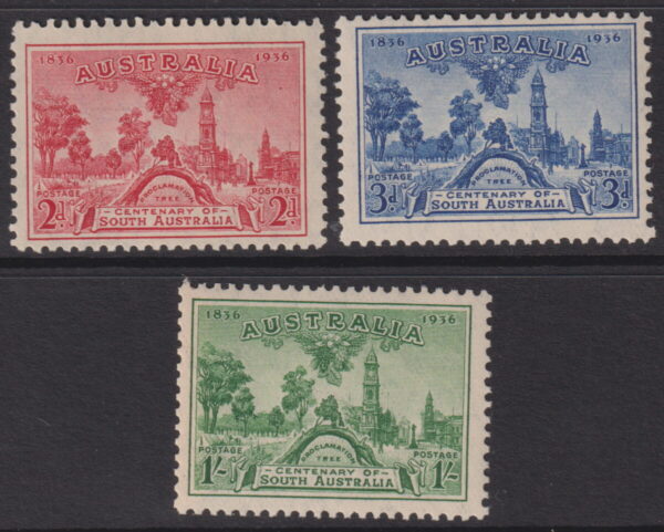 AUSTRALIA  KGV - 1936  Set to 1/- SA Centenary  SG 161/63 MNH Cv £35 [E7136]