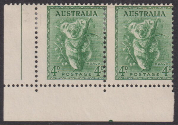 AUSTRALIA KGVI 1950 4d KOALA misplaced Perforations 230a  MH  Unlisted [E7508]