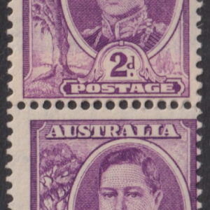 AUSTRALIA KGVI - 1944 2d PURPLE CofA Wmk Coil Pair  SG 205 MH Cv  £95 [E7510]