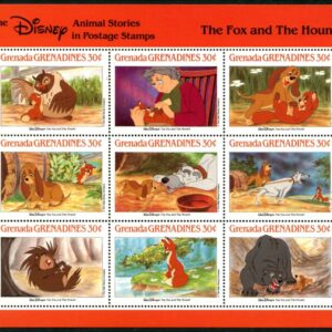 DISNEY - GRENADA GRENADINES - 1988 'DISNEY ANIMAL STORIES - Fox and the Hound' Sheet of 9 MNH [E7915]
