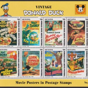 DISNEY - GUYANA - 1993 $80 'DONALD DUCK MOVIE POSTERS - Donald's Happy Birthday' Sheetlet MNH [E7949]