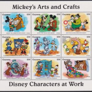 DISNEY - GUYANA - 1995 $30 'CHARACTERS AT WORK - Mickey’s Arts & Crafts' Sheetlet MNH [E7926]