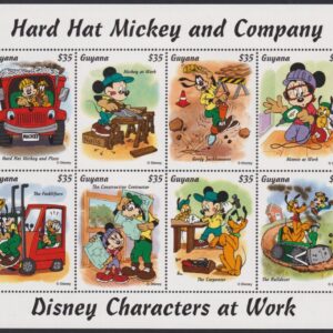 DISNEY - GUYANA - 1995 $35 'CHARACTERS AT WORK - Hard Hat Mickey & Company' Sheetlet MNH [E7927]