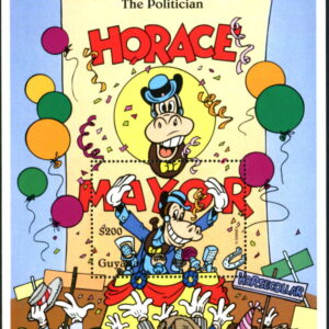 DISNEY - GUYANA - 1995 'CHARACTERS AT WORK - Horace Horsecollar campaigning for Mayor' Miniature Sheet MNH [E7939]