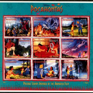 DISNEY - GUYANA - 1995 'POCAHONTAS' Sheetlet of 9 MNH [E7940]
