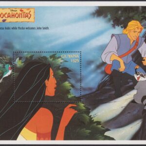 DISNEY - GUYANA - 1995 'POCAHONTAS - Hiding from John Smith' Miniature Sheet MNH [E7941]