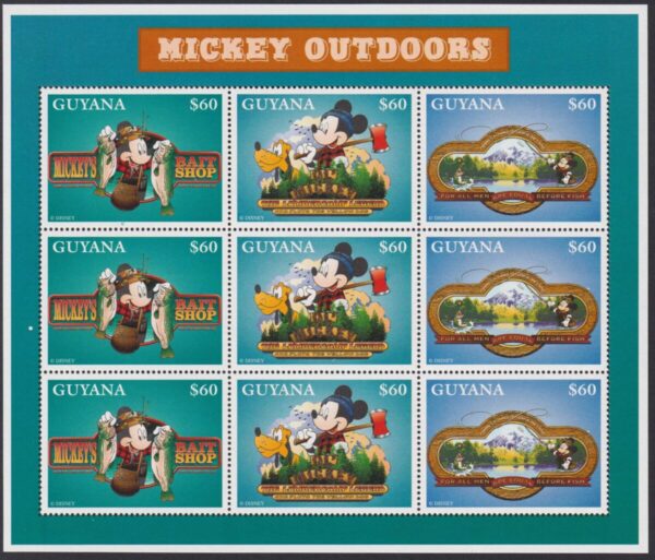 DISNEY - GUYANA - 1996 'MICKEY MOUSE AND FRIENDS OUTDOORS - Mickey Outdoors' Sheetlet MNH [E7945]