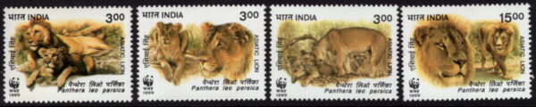 INDIA - 1999 WWF 'ASIATIC LION' Set of 4 MNH [E7172]