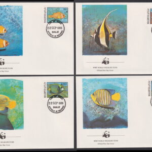 MALDIVES - 1986 WWF 'FISH OF THE MALDIVES' Set of 4 First Day Covers [E7460]