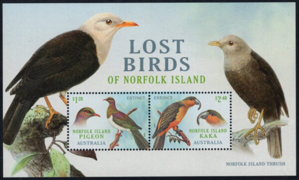 NORFOLK ISLAND - 2023 'LOST BIRDS OF NORFOLK' Miniature Sheet MNH [E6952]